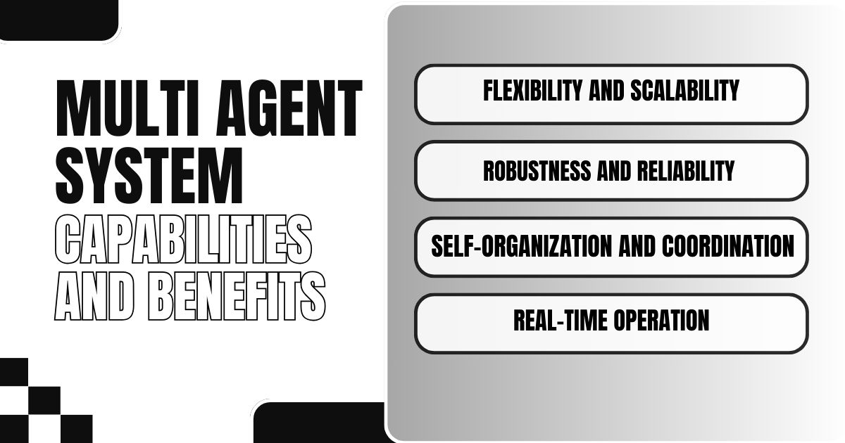 Agent System Capabilities and Benefits listed: Flexibility, Robustness, and Real-Time Operation.